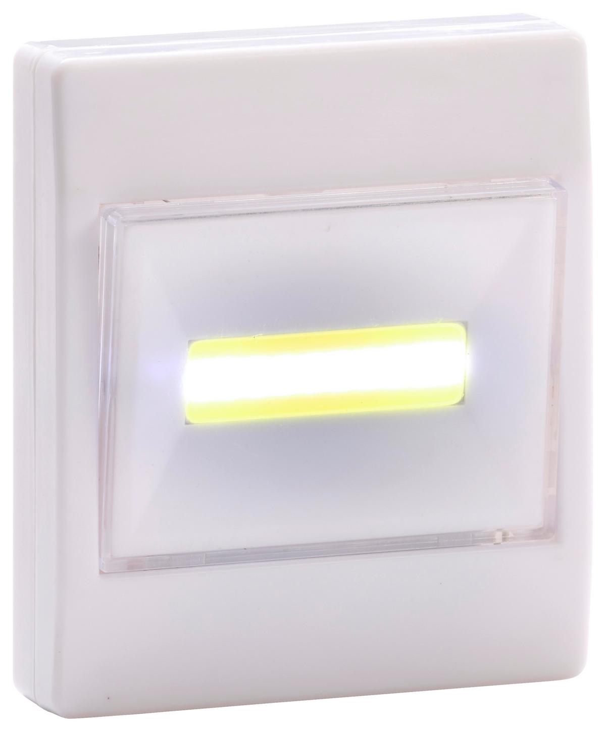 LED-Wandlicht LED-Wandlicht mit Schalter Cob - Weiß, Basics, Kunststoff (8/9/2cm)