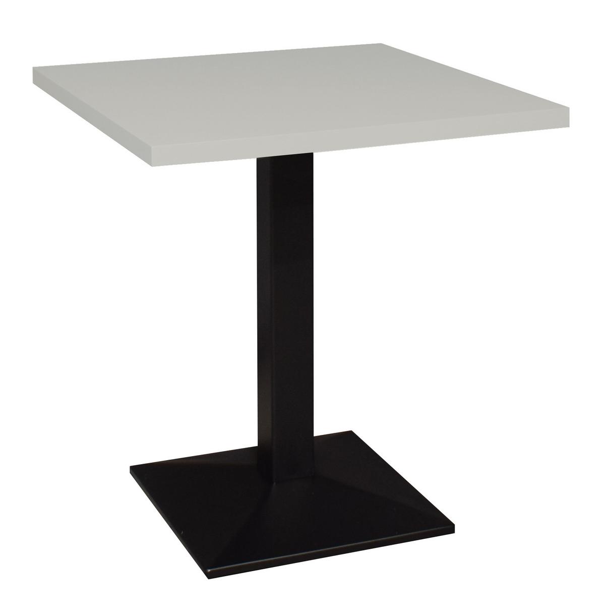 Bistro stolek TIMO, světle šedý, 70x70 cm - šedá/černá, Moderní, kov/kompozitní dřevo (70/75/70cm)