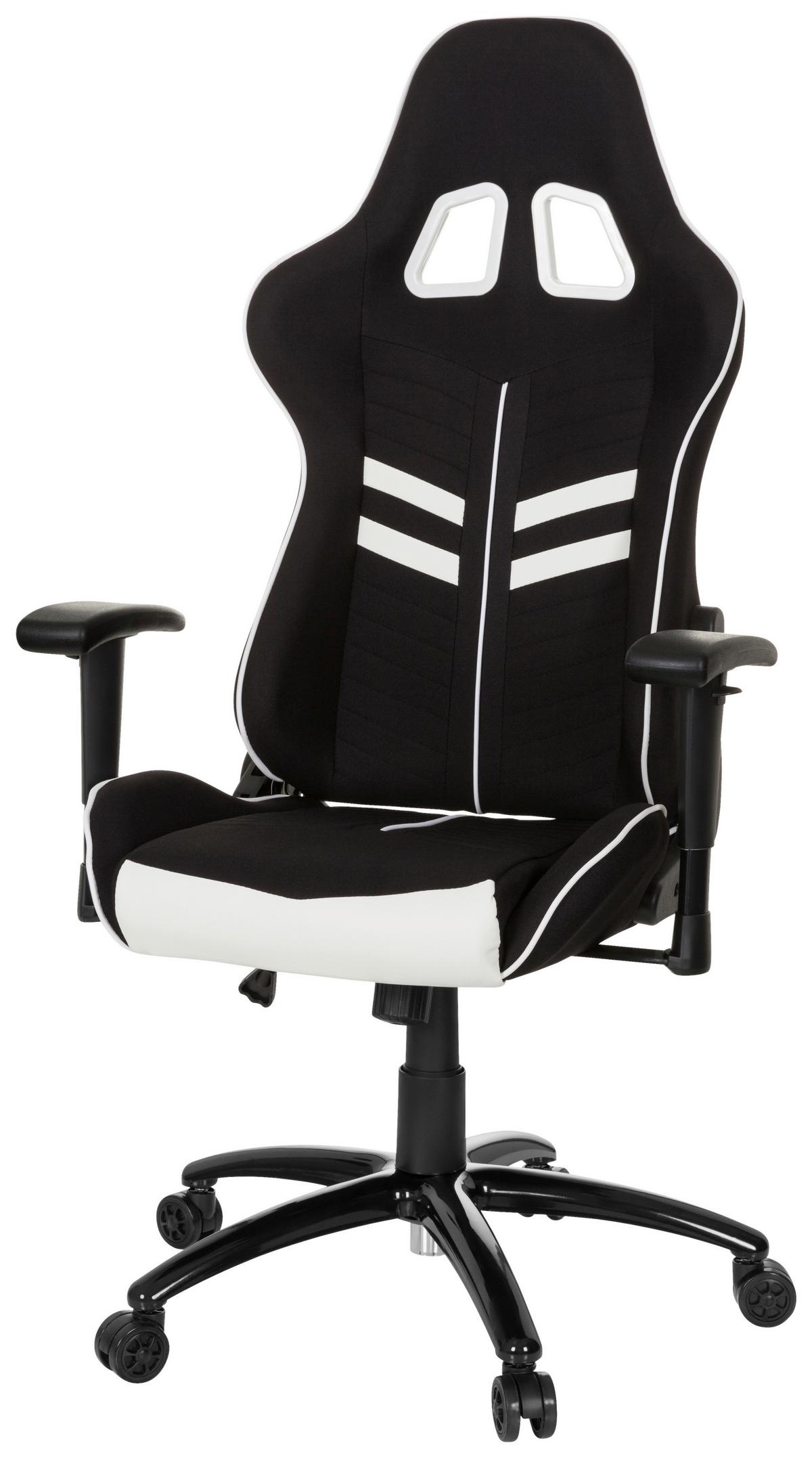 Gamingstuhl League Pro I Schwarz/weiß - Schwarz/Weiß, MODERN, Kunststoff/Textil (72/138/63cm) - MID.YOU