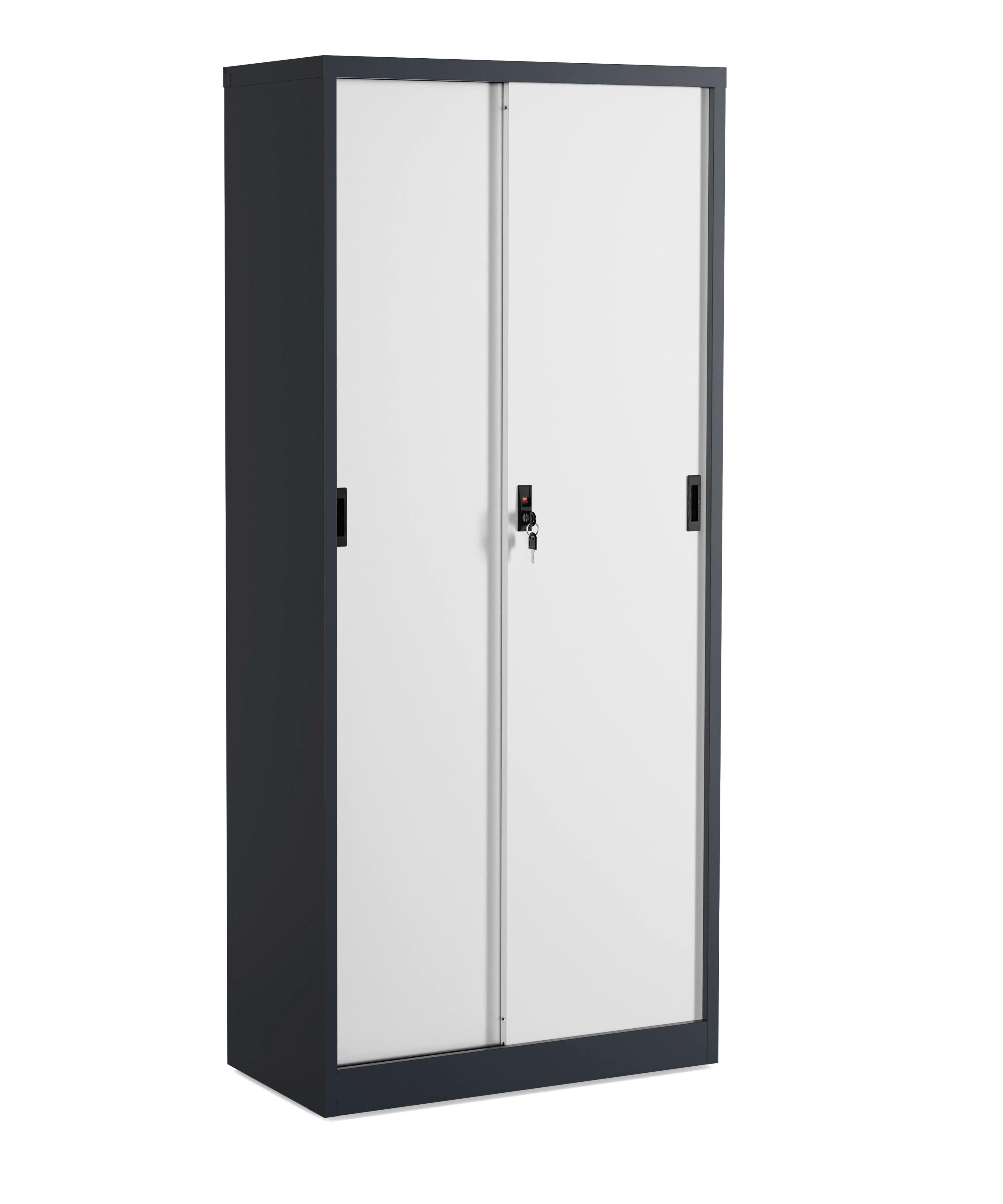 Aktenschrank Malivo Weiß/Anthrazit B: 80cm - Anthrazit/Weiß, KONVENTIONELL, Metall (80/180/40cm) - MID.YOU