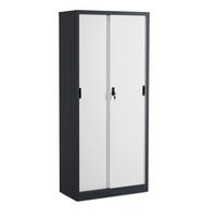 Aktenschrank Malivo Weiß/Anthrazit B: 80cm - Anthrazit/Weiß, KONVENTIONELL, Metall (80/180/40cm) - MID.YOU