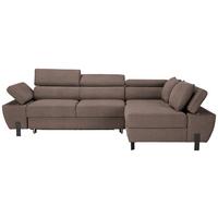 Rohová sedačka MILNA, pravá, sivohnedá - čierna/taupe, Modern, kov/drevo (277/90/189cm) - Mömax