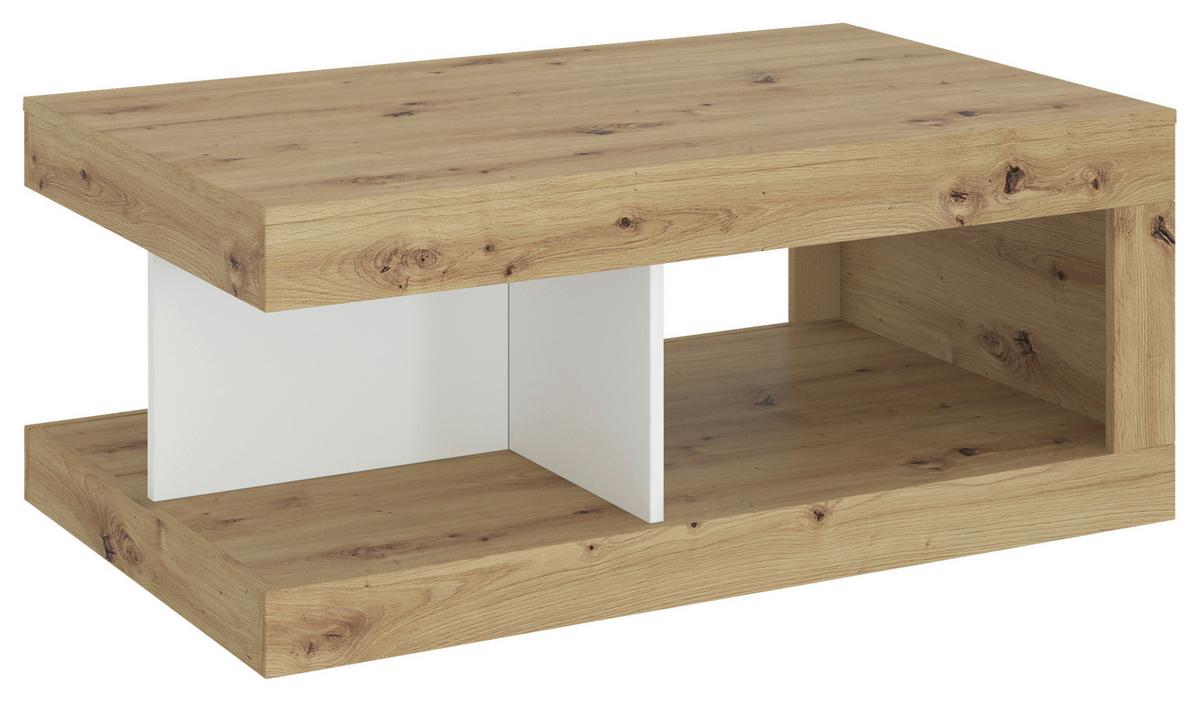 Couchtisch Luci Weiß Eiche Artisan/Weiß B: 104 cm - Weiß/Eiche Artisan, Trend, Holzwerkstoff/Kunststoff (104/43,1/64cm) - MID.YOU