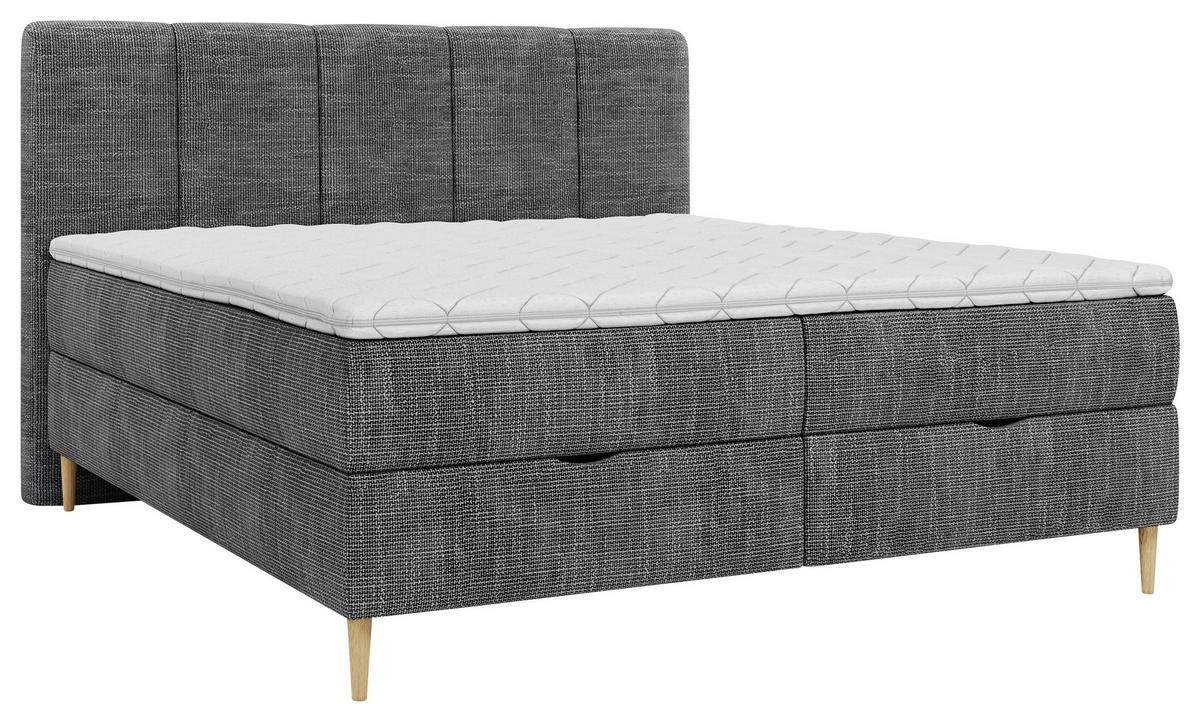 Boxbett Bari Anthrazit, Lf: 140x200cm - Anthrazit/Buchefarben, MODERN, Holz/Holzwerkstoff (140/200cm) - MID.YOU