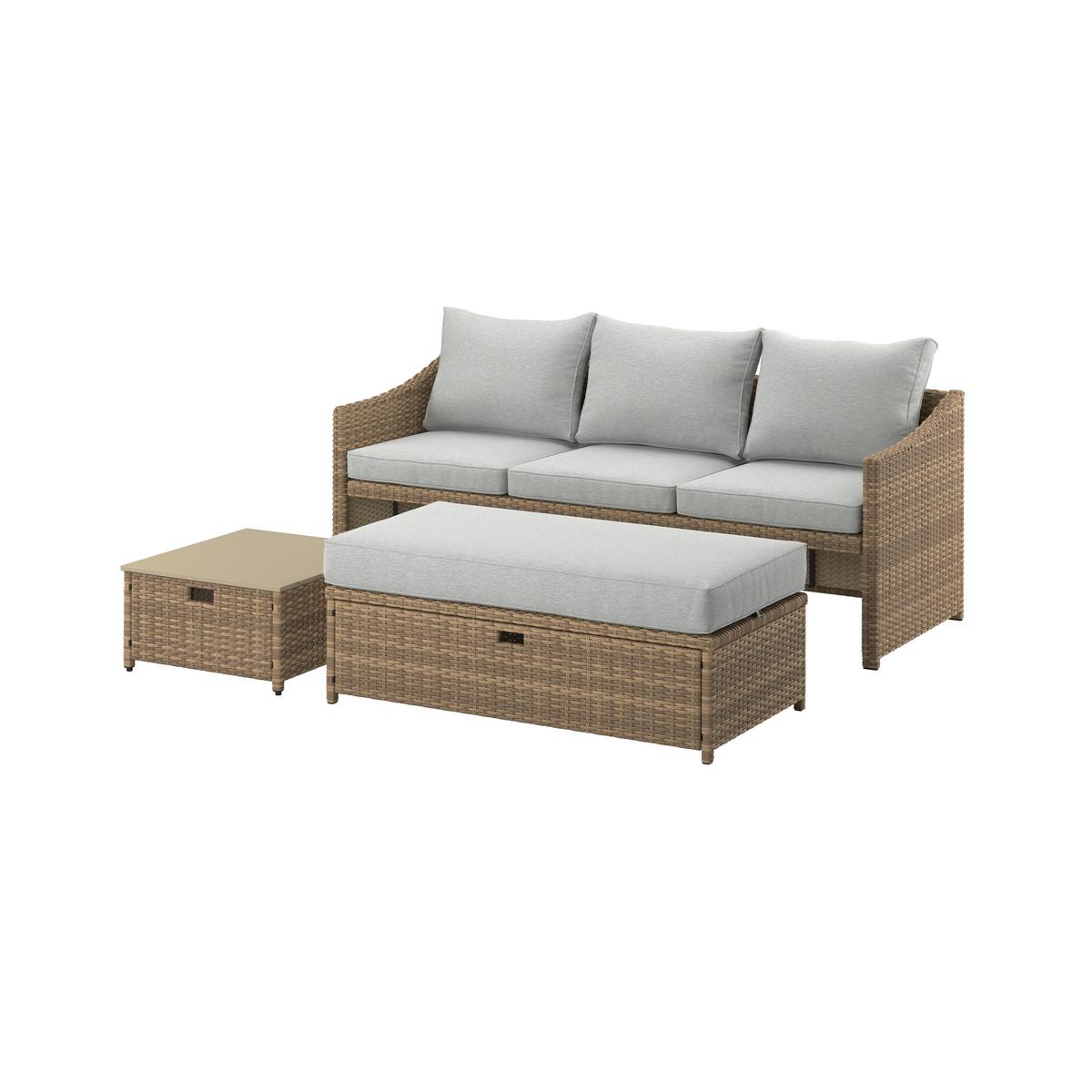 Loungegarnitur Bellagio - Gelb/Grau, MODERN, Kunststoff/Textil (178/67,5/67,5cm) - Beldano