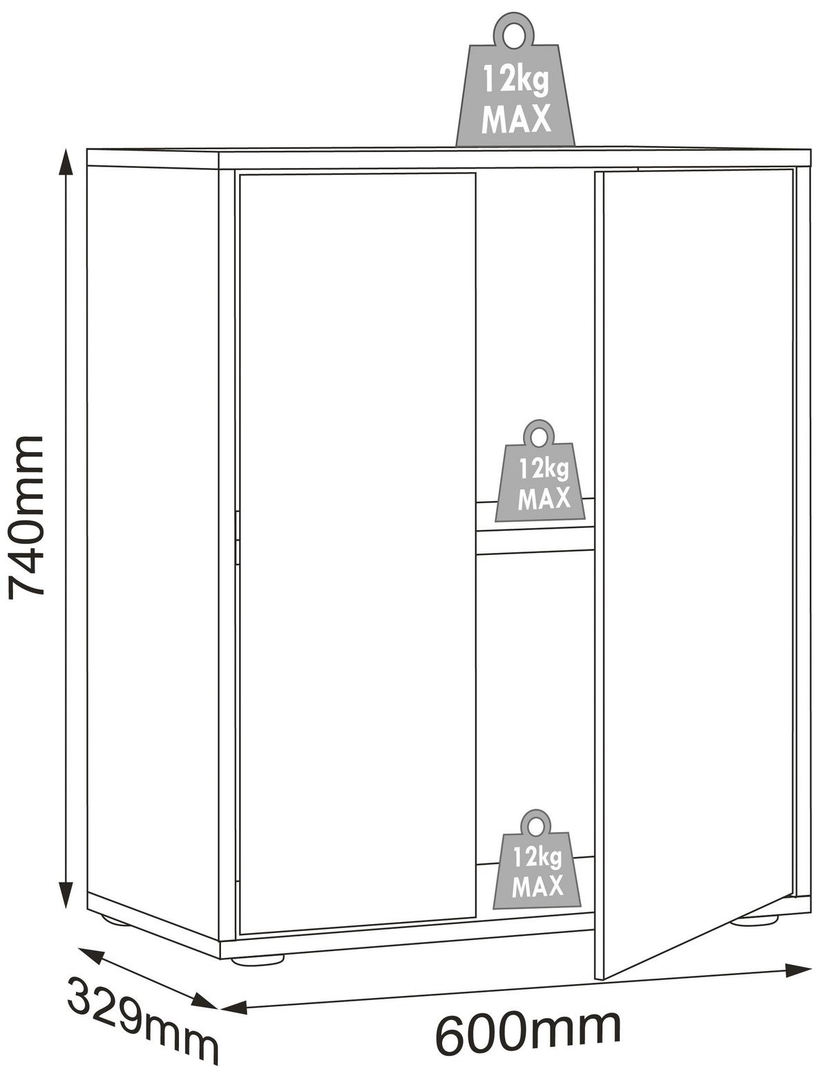 Aktenschrank Salia Anthrazit, Honigeiche B: 60 cm - Honigeiche/Anthrazit, Design, Holzwerkstoff (60/74/33cm) - MID.YOU