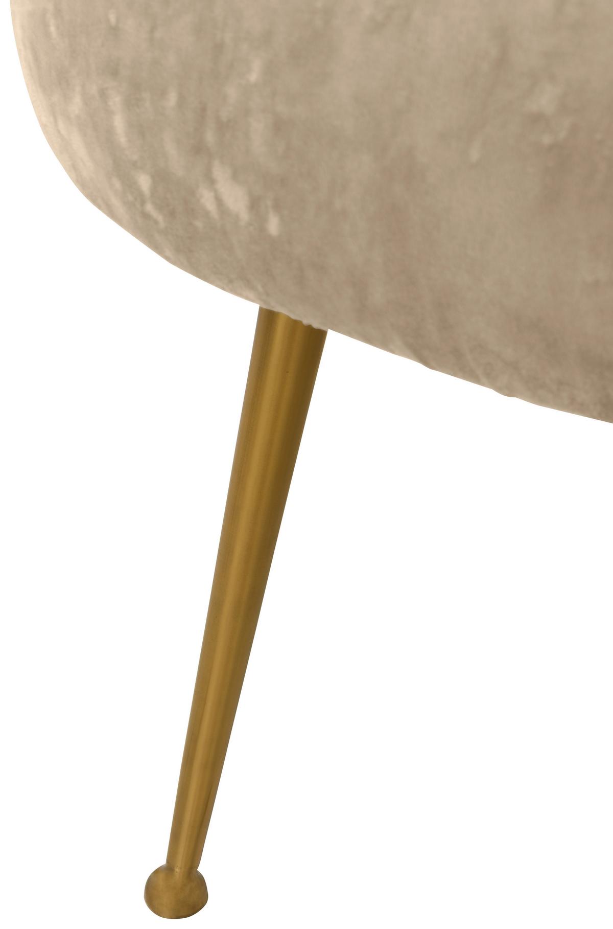 Esszimmerstuhl Cloe Beige Gepolstert - Beige/Goldfarben, KONVENTIONELL, Textil (74/77/70cm) - MID.YOU