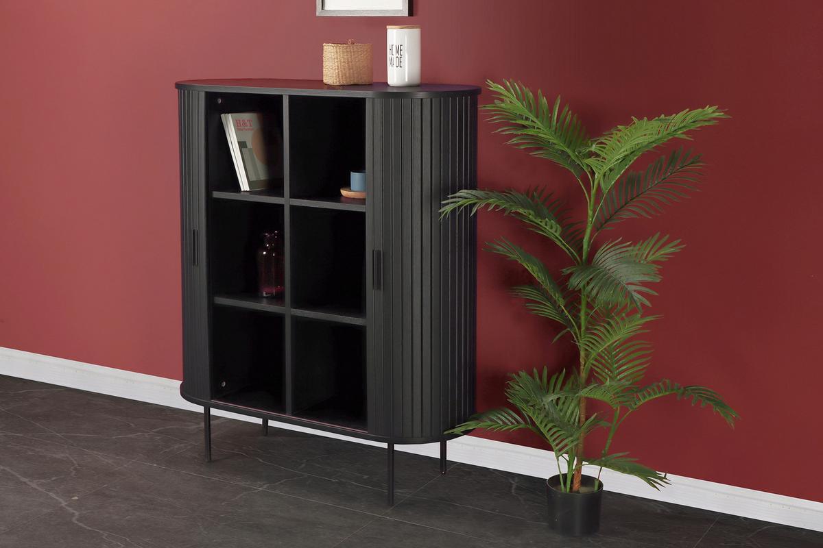 Kommode Schwarz, B: 100cm - Schwarz, Design, Holzwerkstoff (100/118/40cm) - Livetastic