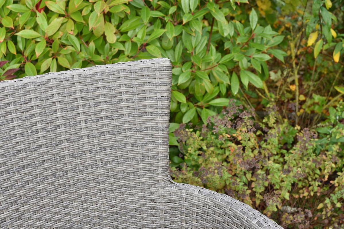 Gartentischgruppe 7tlg. Set - Grau, KONVENTIONELL, Holz/Kunststoff - Gardenson