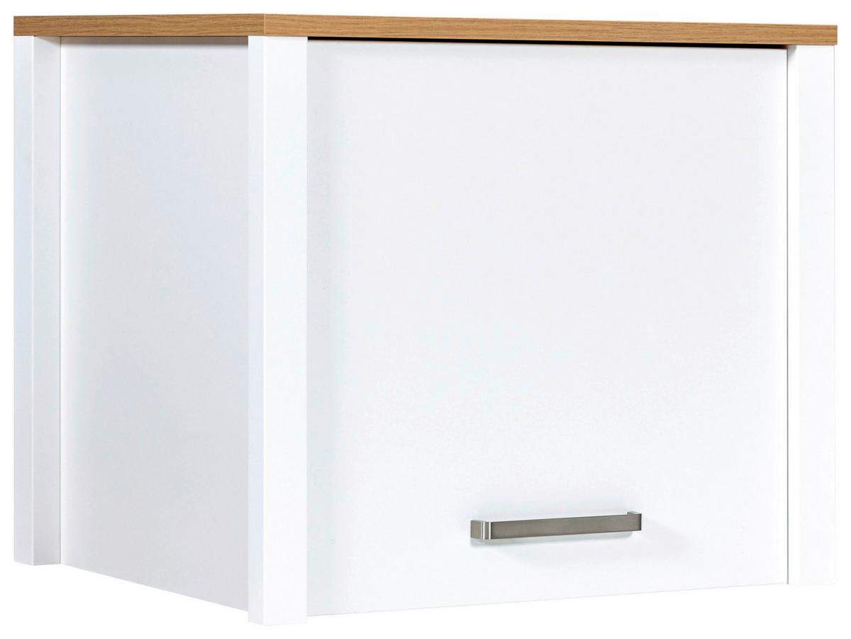 Nastavec na skříň SAN - bílá/barvy stříbra, Moderní, kov/kompozitní dřevo (70/60,5/60cm) - Mömax