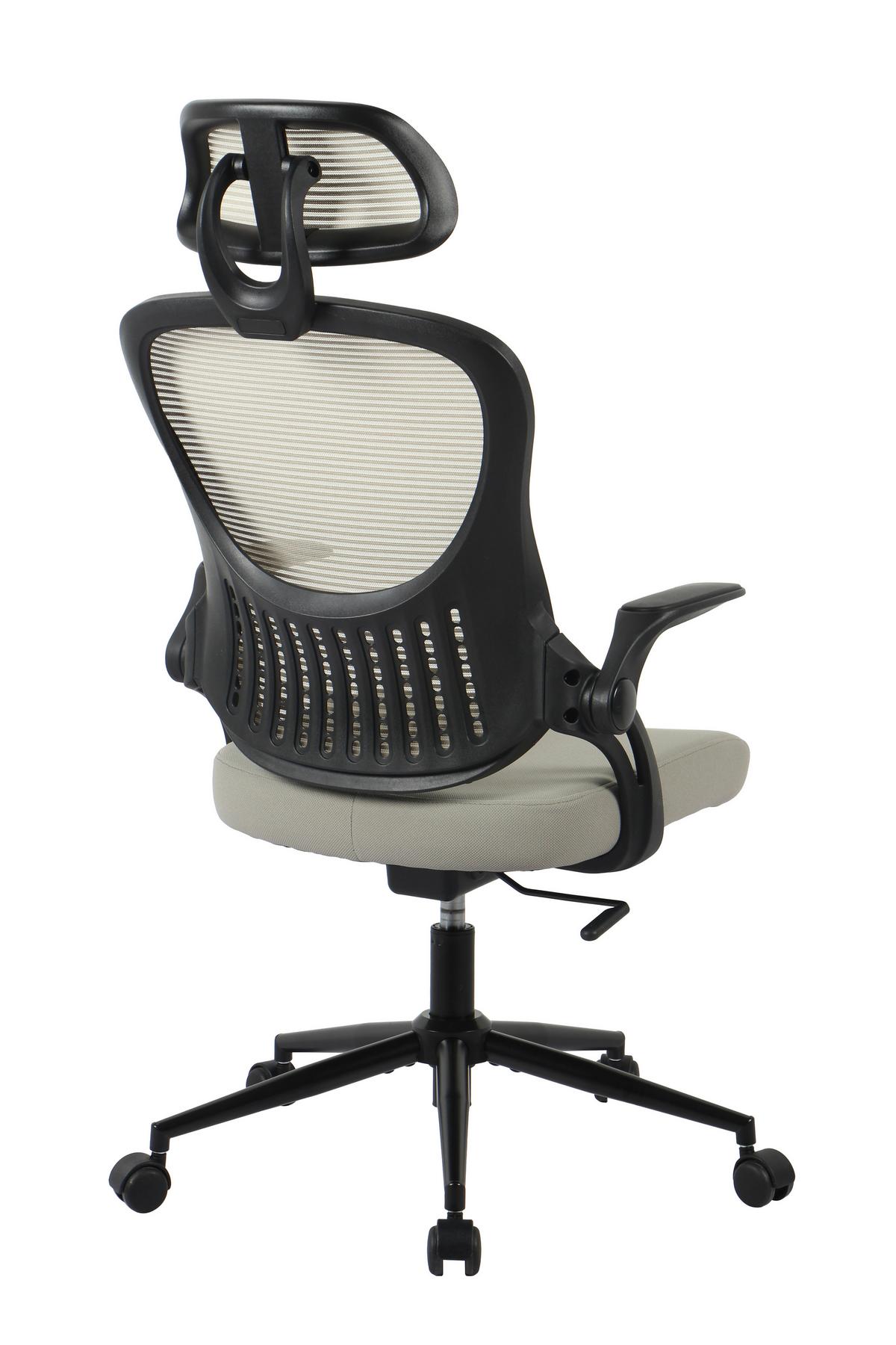 OTOČNÁ ŽIDLE POLLY - šedá/černá, Moderní, kov/textil (68/116-133/64cm) - Mömax