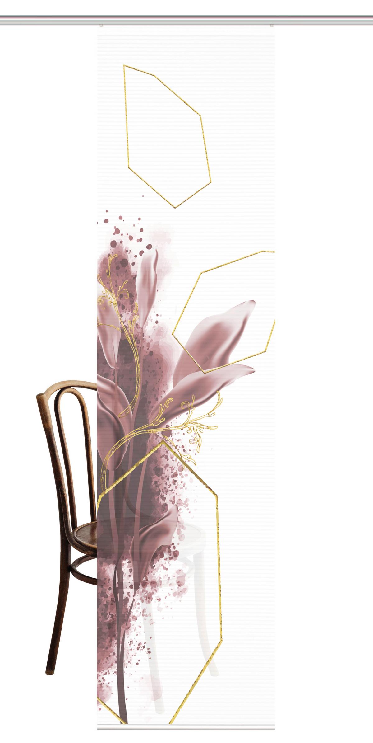 Flächenvorhang Signa - Rosa, Natur, Textil (60/245cm)