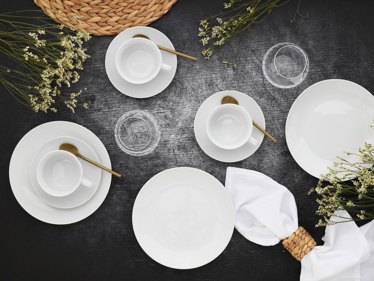 Kaffeeservice Luna 18--Teilig., Weiß - Weiß, Basics, Keramik - Creatable