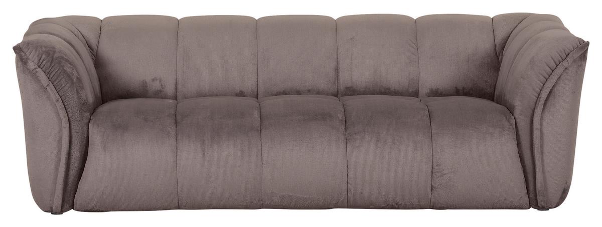 Bigsofa Sabea B: 220 Cm Schlammfarben Plüsch - Schlammfarben/Schwarz, KONVENTIONELL, Textil (220/67/106cm) - MID.YOU
