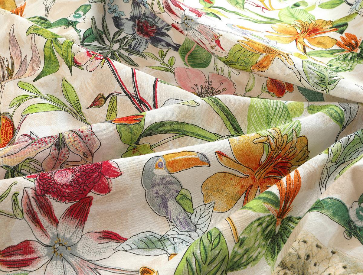 BETTWÄSCHE EXOTIC - Dunkelrosa/Hellgelb, MODERN, Textil - Luca Bessoni