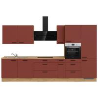 Küchenleerblock Easytouch High-Line, H12 Re. - Eichefarben/Rot, MODERN, Holzwerkstoff (360cm) - Nobilia