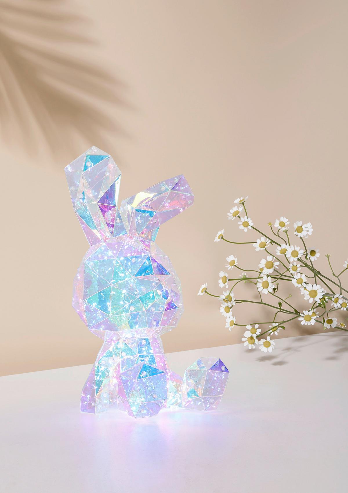 Led-dekoleuchte Bunny - Transparent, MODERN, Kunststoff (20/20/41cm) - BUNINO