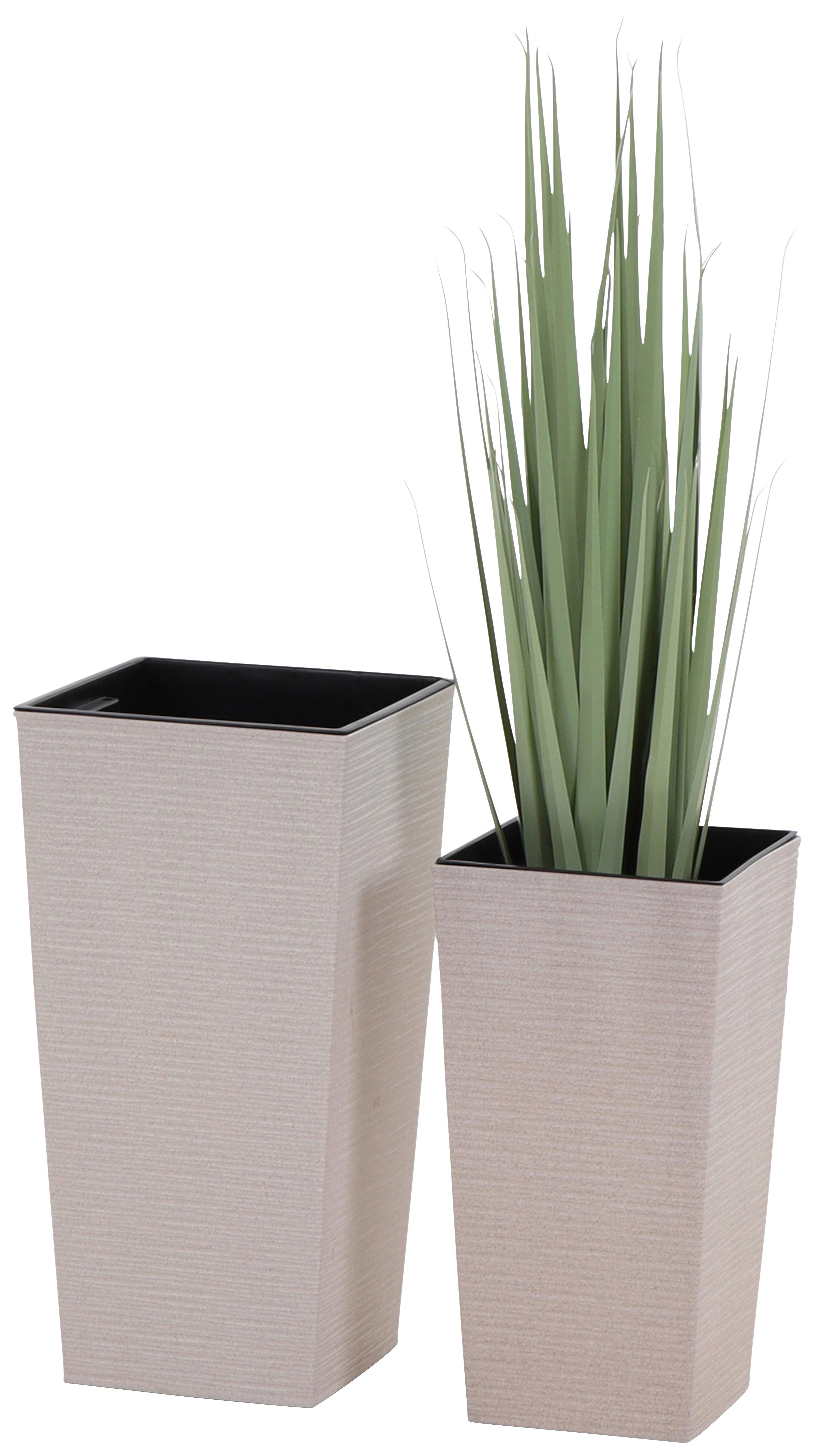 Übertopf-Set Creme 2-teilig - Creme, Basics, Kunststoff - Siena Garden