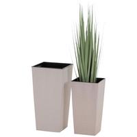 Übertopf-set Creme 2-Teilig - Creme, Basics, Kunststoff - Siena Garden