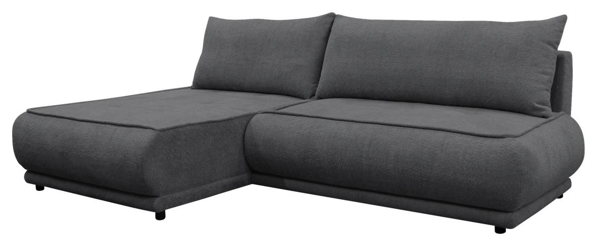 Ecksofa Paros Dunkelgrau 179x277 Cm - Dunkelgrau/Schwarz, Design, Textil (179/277cm) - MID.YOU