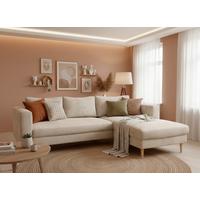 ECKSOFA Amazing Creme S: 232x161cm - Buchefarben/Creme, MODERN, Textil (232/161cm) - Trendmanufaktur