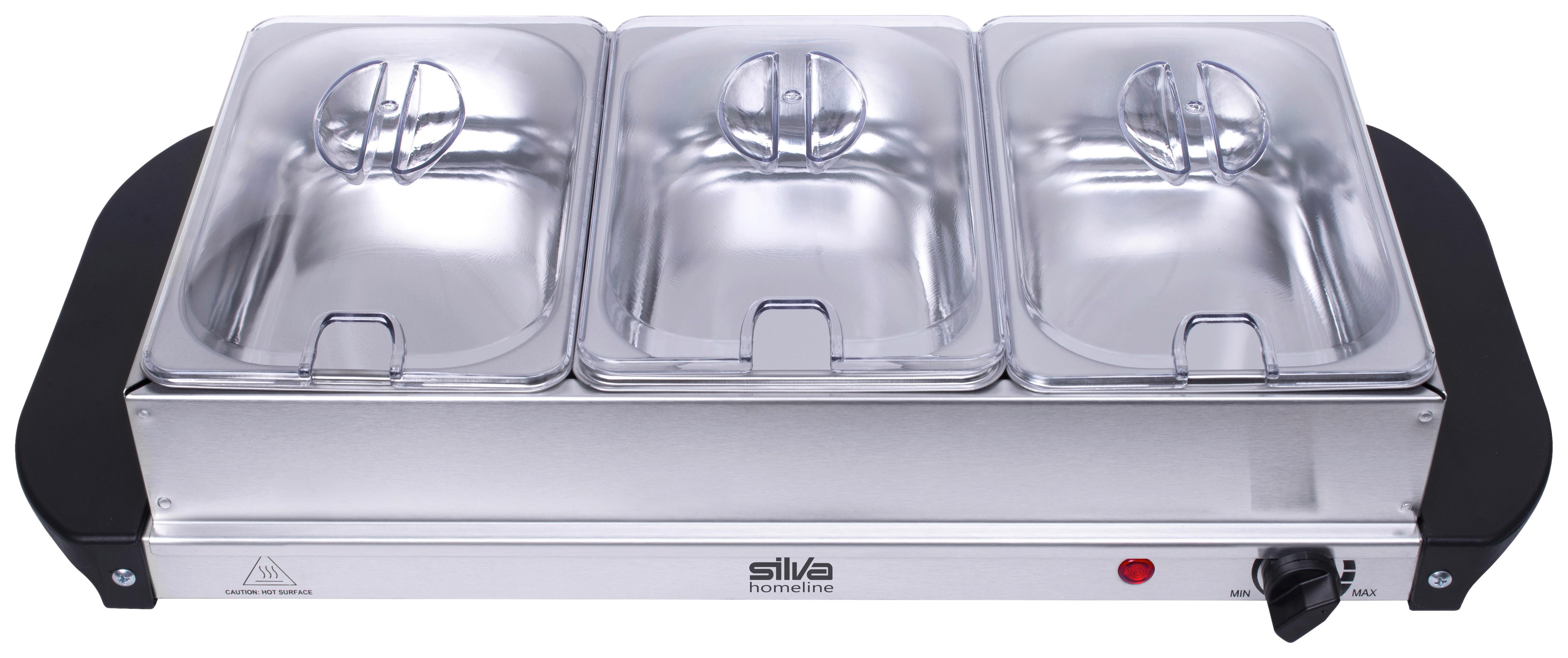 Chafing-Dish Sh 3.1 Buffetwärmer - Edelstahlfarben/Schwarz, Trend, Kunststoff/Metall (54,7/14/26,3cm) - Silva Schneider