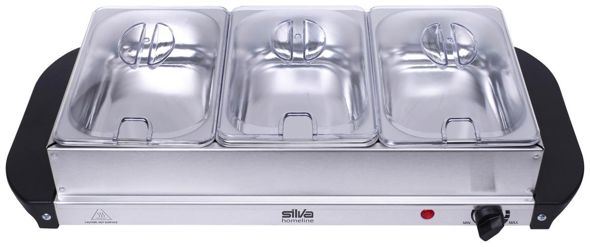 Chafing-Dish Sh 3.1 Buffetwärmer - Edelstahlfarben/Schwarz, Trend, Kunststoff/Metall (54,7/14/26,3cm) - Silva Schneider