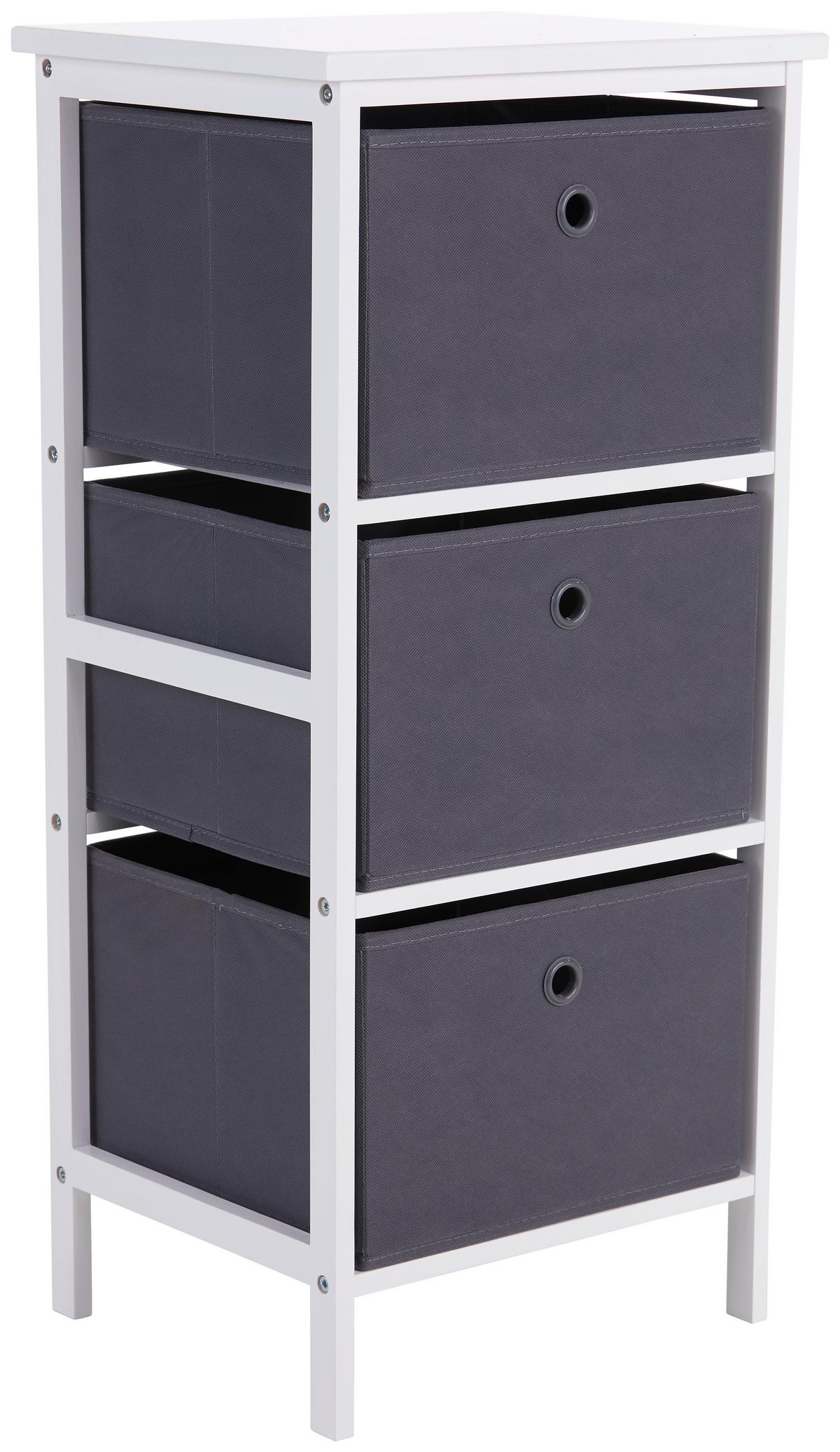 Regal Oliver 37cm Weiß/Grau - Weiß/Grau, MODERN, Holz/Holzwerkstoff (37/80/30cm)