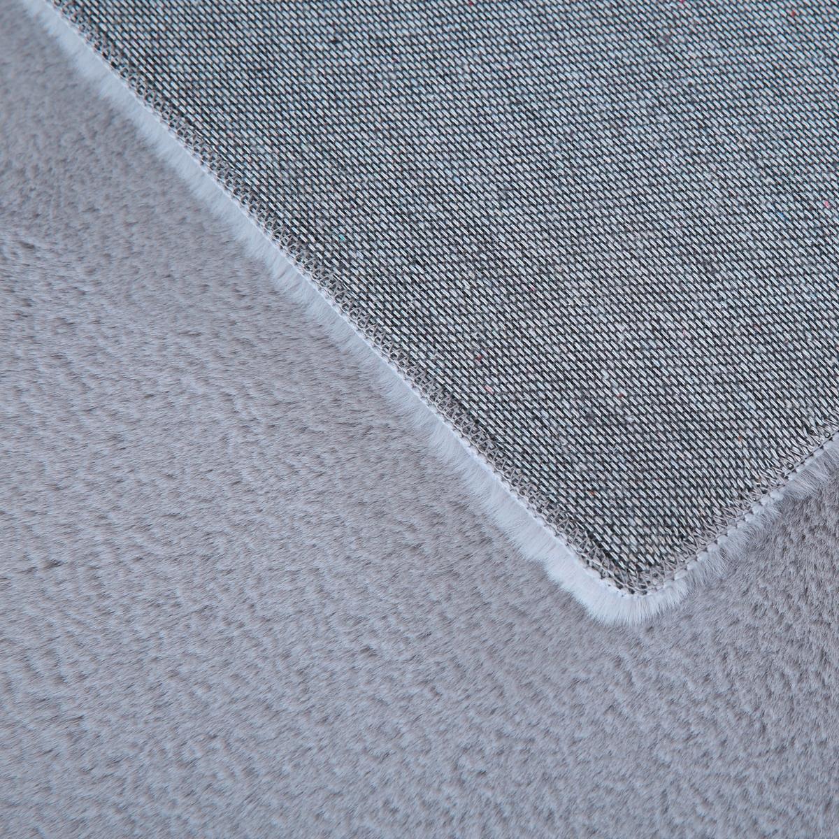Hochflorteppich, Silber Pouffy - Silberfarben, Basics, Textil (120/120cm)