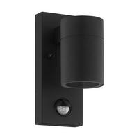 Außenwandleuchte Riga 2,8w Metall Glas, Wandmontage - Klar/Schwarz, Design, Glas/Metall (6,5/16,5/11cm) - Eglo