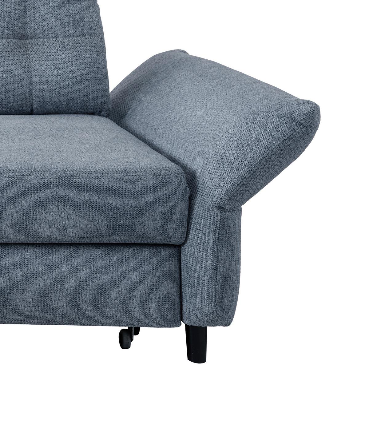 Ecksofa Brizzini Hellblau S: 176/250-280 cm - Blau/Schwarz, MODERN, Holz/Textil (176/250-280cm) - Livetastic