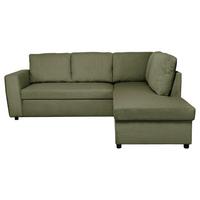 Ecksofa mit Schlaffunktion Toulouse Cord kaki, 224x206cm - Khaki/Schwarz, Trend, Holz/Holzwerkstoff (224/206cm)