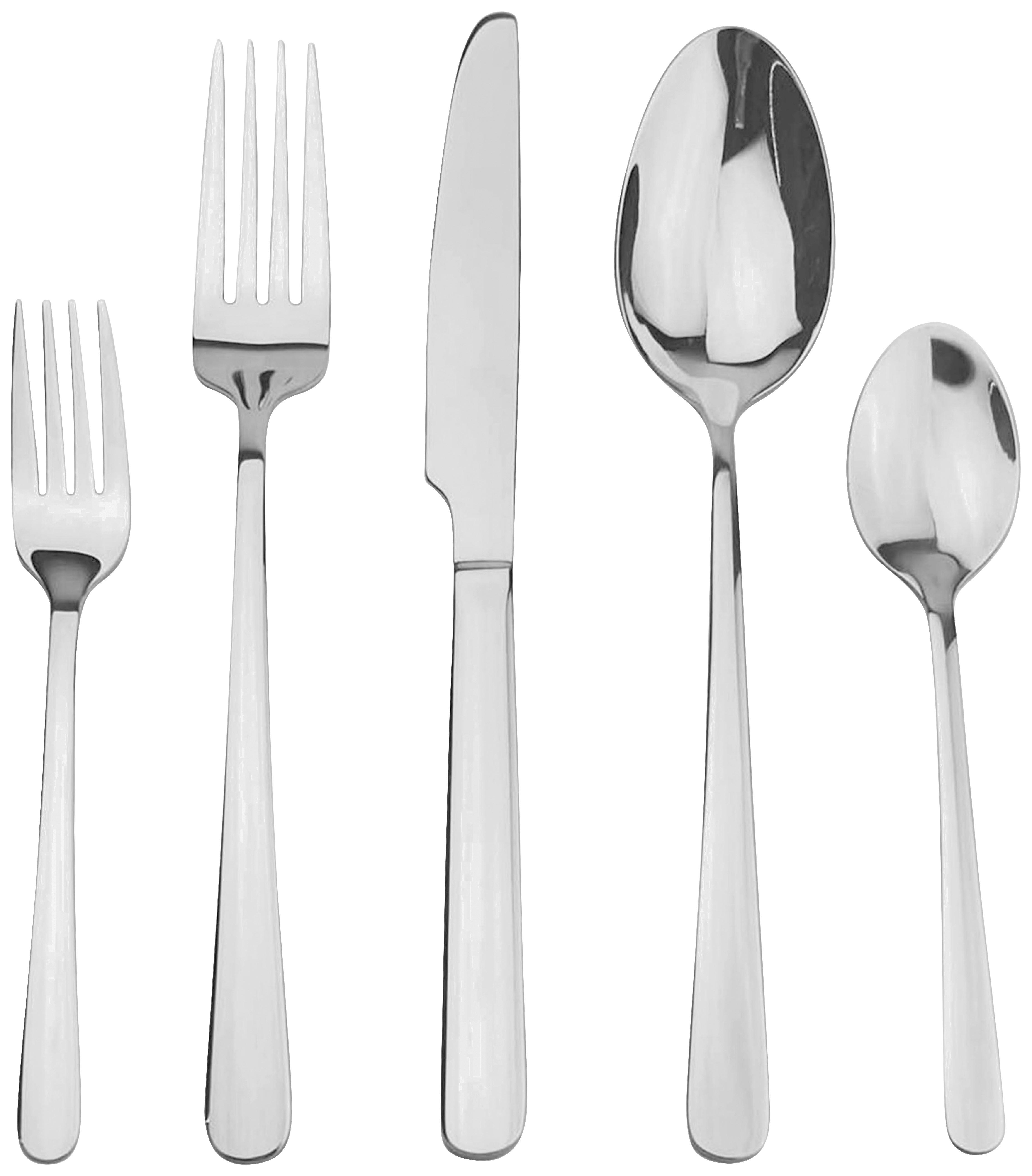 Sada príborov 60-dielna, pre 12 osôb - farba ušľachtilej ocele, Modern, kov - Mömax