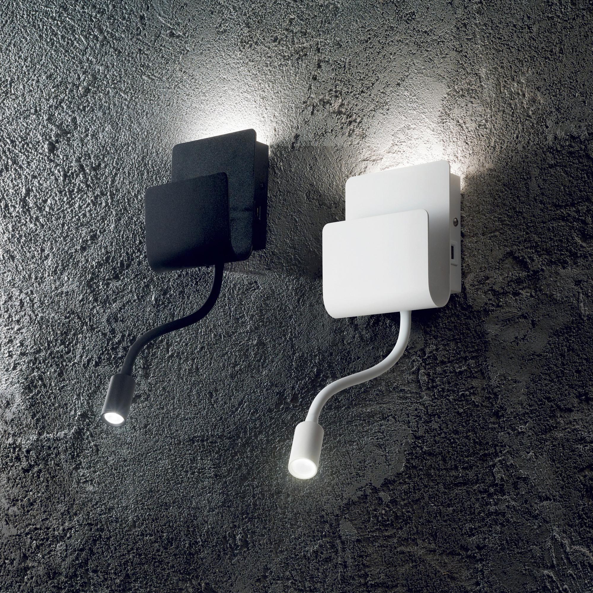 Wandleuchte Bianco Weiß B: 13,5 Cm - Weiß, Design, Metall (13/13,5/23,5cm) - Ideal Lux