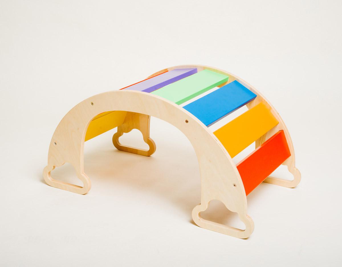 Wippe The Sway Rainbow - Multicolor/Naturfarben, Basics, Holz (40/75/37cm)