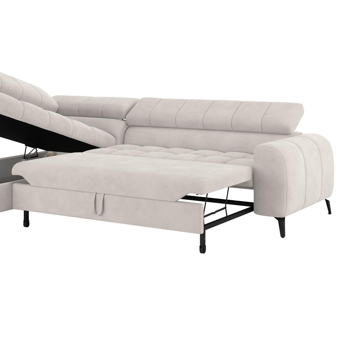 Ecksofa Volf Links New Weiß, S: 203x261 cm - Schwarz/Weiß, Trend, Kunststoff/Textil (203/261cm)