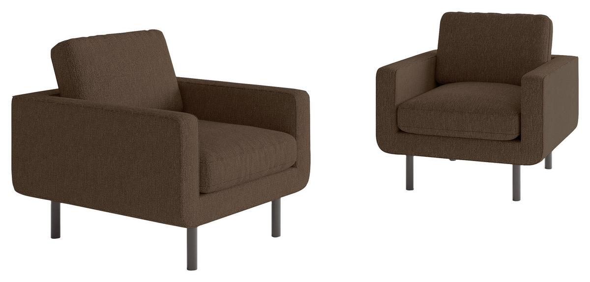 Sessel Suburban Dunkelbraun B: 70 Cm - Dunkelbraun/Schwarz, Design, Textil (70/80/92cm) - Livetastic