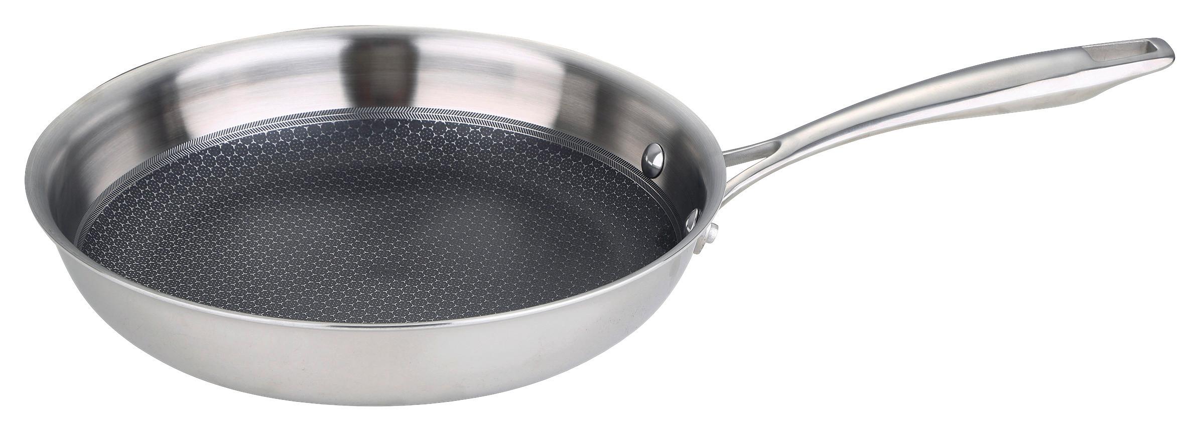 Bratpfanne Hi-Tech 3 D: 20 cm Edelstahl Antihaftbeschichtet - Silberfarben, Basics, Metall (20cm) - Masterpro