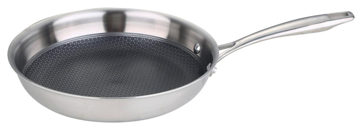 Bratpfanne Hi-Tech 3 D: 20 cm Edelstahl Antihaftbeschichtet - Silberfarben, Basics, Metall (20cm) - Masterpro