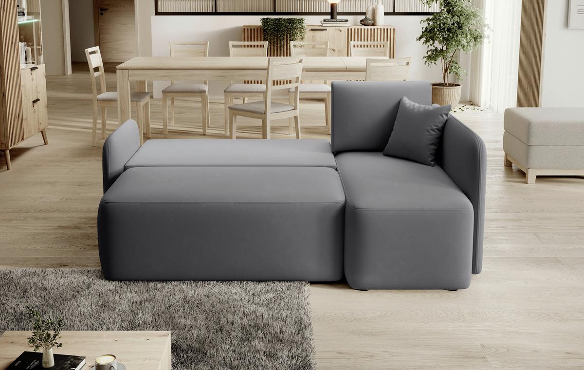 Ecksofa Hadson Grau S: 206x150 Cm - Schwarz/Grau, Design, Textil (206/150cm) - P & B