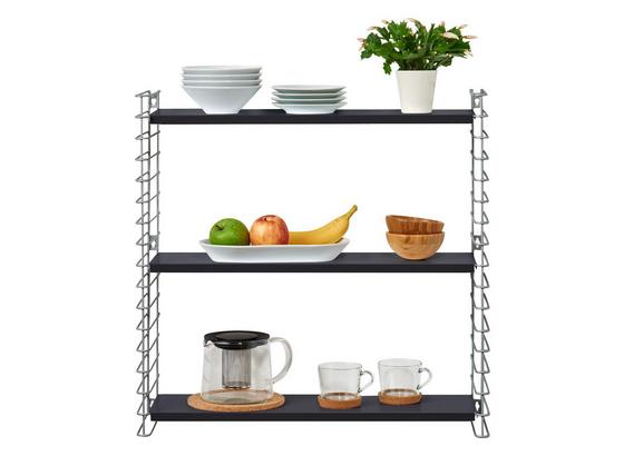 Wandregal Tomado 70cm Silber/ Schwarz - Silberfarben/Schwarz, KONVENTIONELL, Kunststoff/Metall (70/68/21cm) - Tomado Wandregal Tomado 70cm Silber/ Schwarz - Silberfarben/Schwarz, KONVENTIONELL, Kunststoff/Metall (70/68/21cm) - Tomado