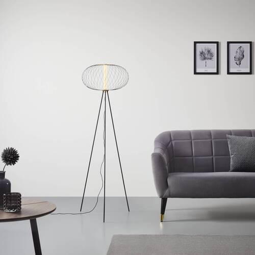 LED-stojací lampa AMOS černá - černá, Moderní, kov (50/150cm) - Bessagi Home