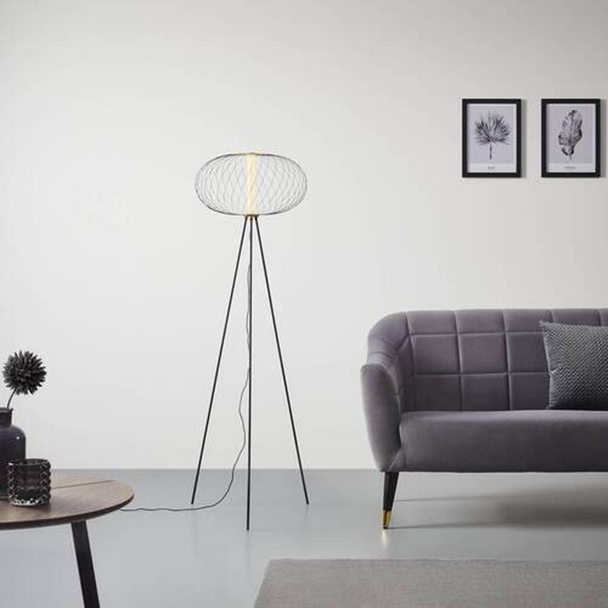 LED-Stojaca lampa AMOS čierna - čierna, Modern, kov (50/150cm) - Bessagi Home