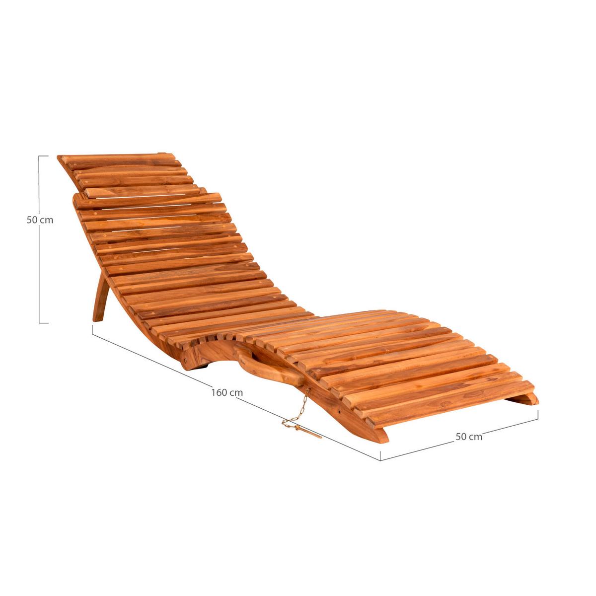 Sonnenliege Arrieta Braun B: 50 Cm - Braun, MODERN, Holz (50/25/160cm) - MID.YOU
