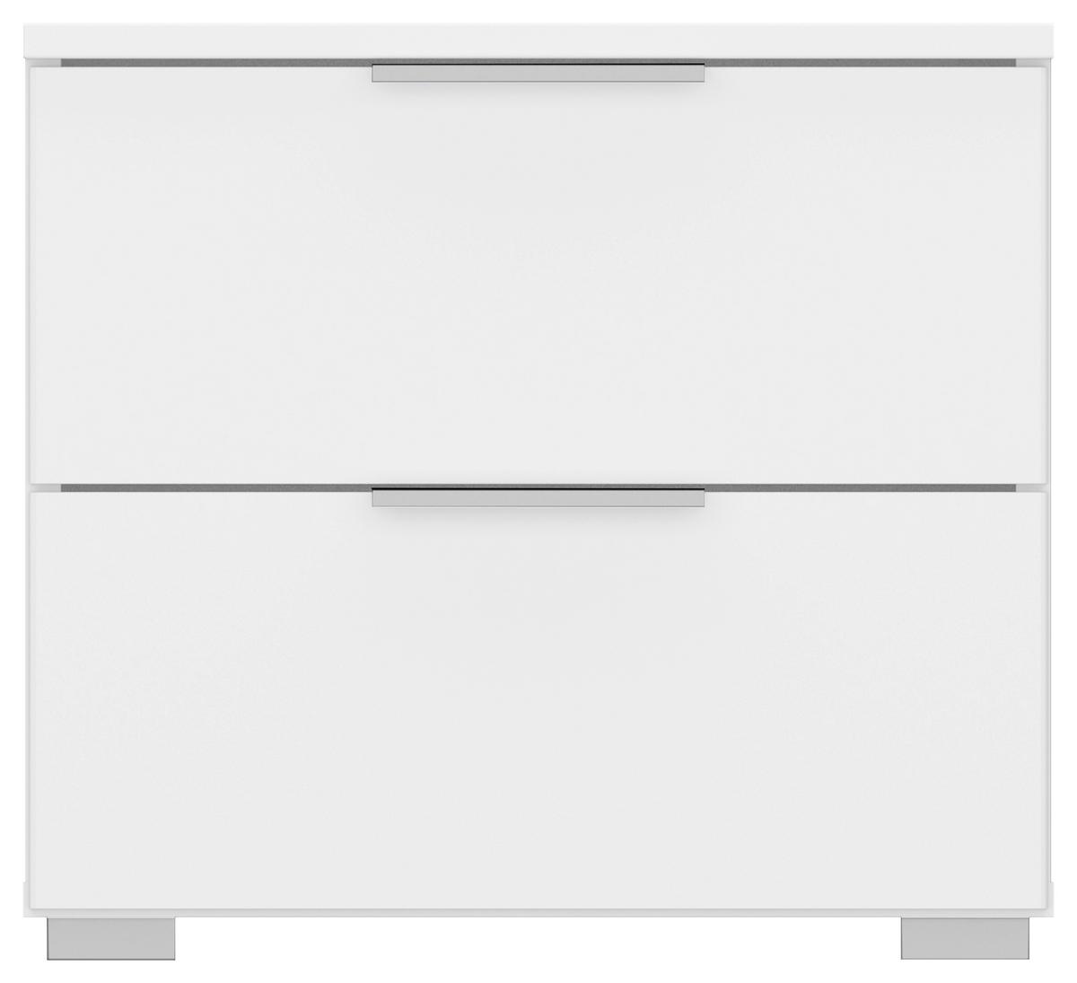 Nachtkästchen Alabama, Weiß B: 40 Cm - Alufarben/Weiß, MODERN, Holzwerkstoff (40/42/42cm) - Rauch Möbel