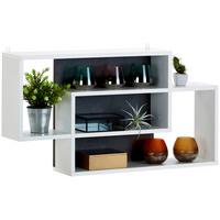 Wandregal Dream B: 90 cm Weiß/Betonoptik 3 Fächer - Dunkelgrau/Weiß, MODERN, Holzwerkstoff (90/48/16cm)