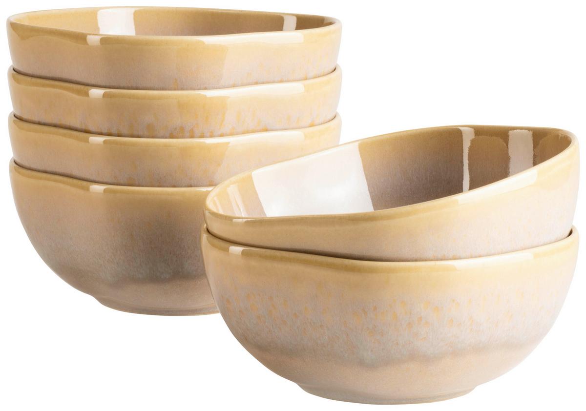 Schüssel Cordelia Sandfarben, 6-Teilig - Sandfarben, Trend, Keramik (16/6,5cm) - Mäser