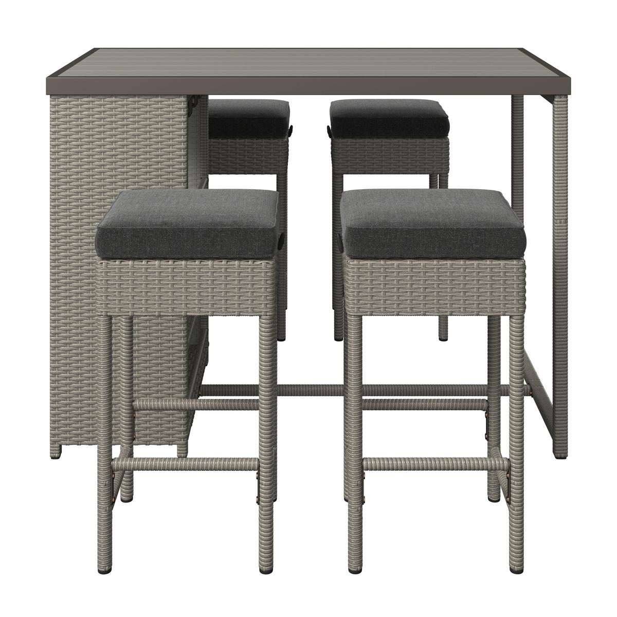 Loungegarnitur Mentone - Grau, MODERN, Kunststoff/Textil (120/90/60cm) - Beldano