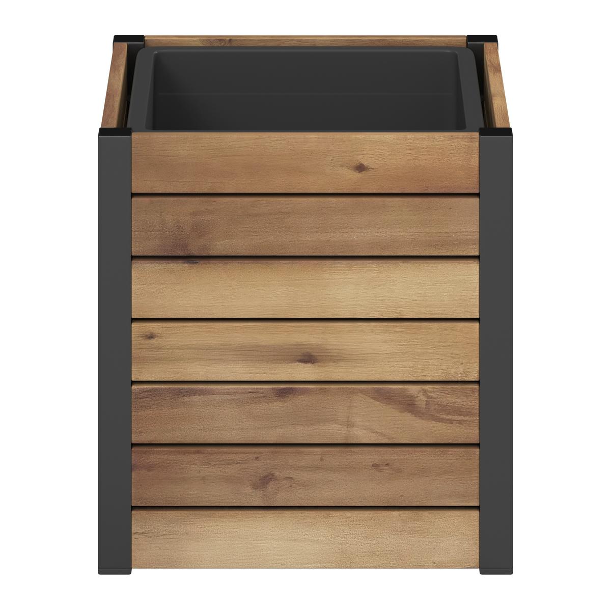 VYVÝŠENÝ ZÁHON MARLO - barvy akácie, Moderní, kov/dřevo (32/34/32cm) - Bessagi Garden