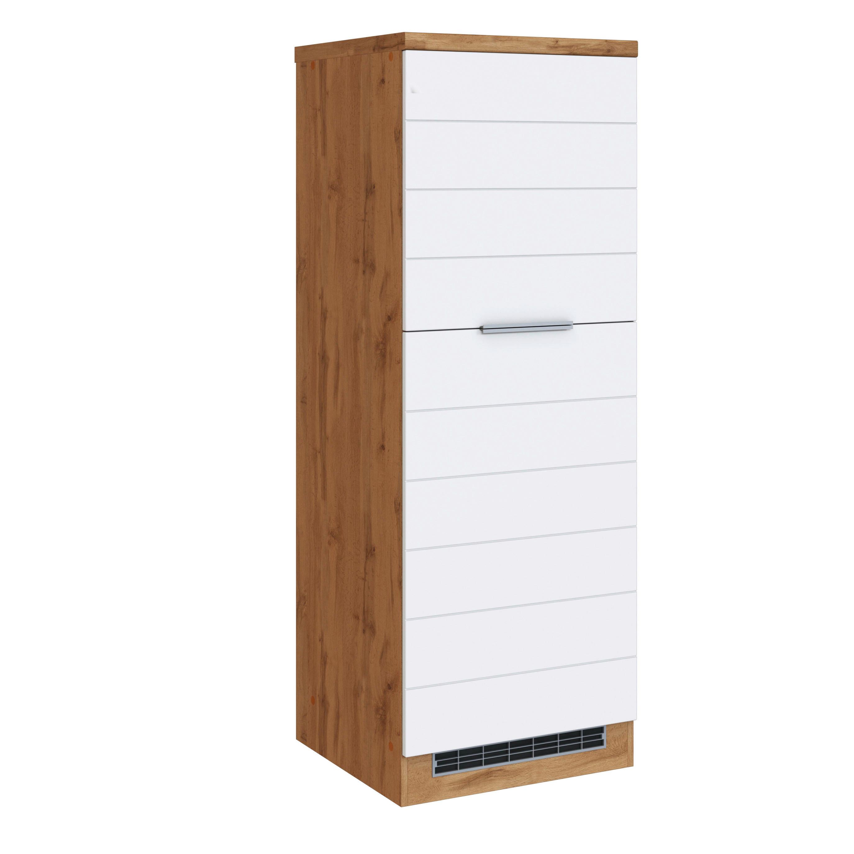 Backofen-/Kühlschrank- Umbauschrank Florenz B: 60 cm - Eiche Wotan/Weiß, Design, Holzwerkstoff (60/165/60cm) - Held